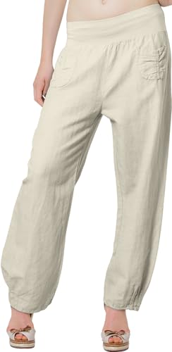 Caspar KHS006 leichte Damen Sommer Leinenhose Yogahose, Farbe:beige, Größe:XL - DE42 UK14 IT46 ES44 US12 Caspar KHS006 leichte Damen Sommer Leinenhose Yogahose, Farbe:beige, Größe:XL - DE42 UK14 IT46 ES44 US12 von Caspar