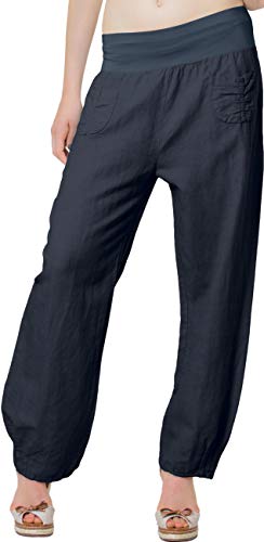 Caspar KHS006 leichte Damen Sommer Leinenhose Yogahose, Farbe:dunkelgrau, Größe:XL - DE42 UK14 IT46 ES44 US12 Caspar KHS006 leichte Damen Sommer Leinenhose Yogahose, Farbe:dunkelgrau, Größe:XL - DE42 UK14 IT46 ES44 US12 von Caspar
