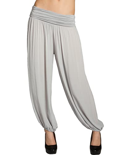 Caspar KHS035 leichte Damen Sommer Haremshose, Farbe:hellgrau, Mode Größe:34 von Caspar