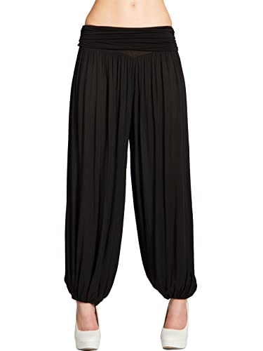 Caspar KHS035 leichte Damen Sommer Haremshose, Farbe:schwarz, Mode Größe:34 von Caspar
