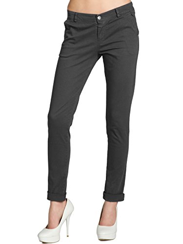 Caspar KHS037 Damen Baumwoll Chino Hose Skinny Fit, Farbe:dunkelgrau, Größe:S - DE36 UK8 IT40 ES38 US6 von Caspar