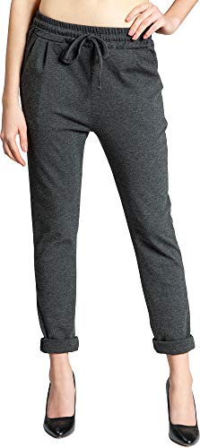 Caspar KHS049 sportlich Elegante Damen Jogginghose, Farbe:dunkelgrau meliert, Größe:36 von Caspar