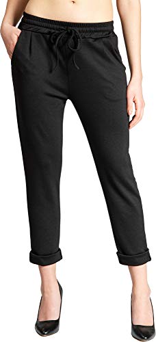 Caspar KHS049 sportlich Elegante Damen Jogginghose, Farbe:schwarz, Größe:36 von Caspar