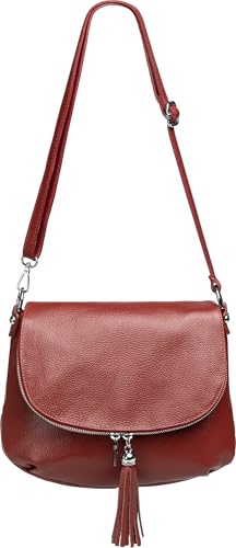Caspar Klassisch Elegante Damen Umhängetasche aus Leder Messenger Bag - CLASSIC LINE - Modell No.810 - Made in Italy, Farbe:weinrot, Größe:One Size Caspar Klassisch Elegante Damen Umhängetasche aus Leder Messenger Bag - CLASSIC LINE - Modell No.810 - Made in Italy, Farbe:weinrot, Größe:One Size von Caspar
