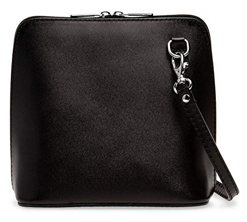 Caspar Kleine Elegante Leder Clutch Damen Umhängetasche - CLASSIC LINE - Modell No.804, Farbe:schwarz, Größe:One Size von Caspar