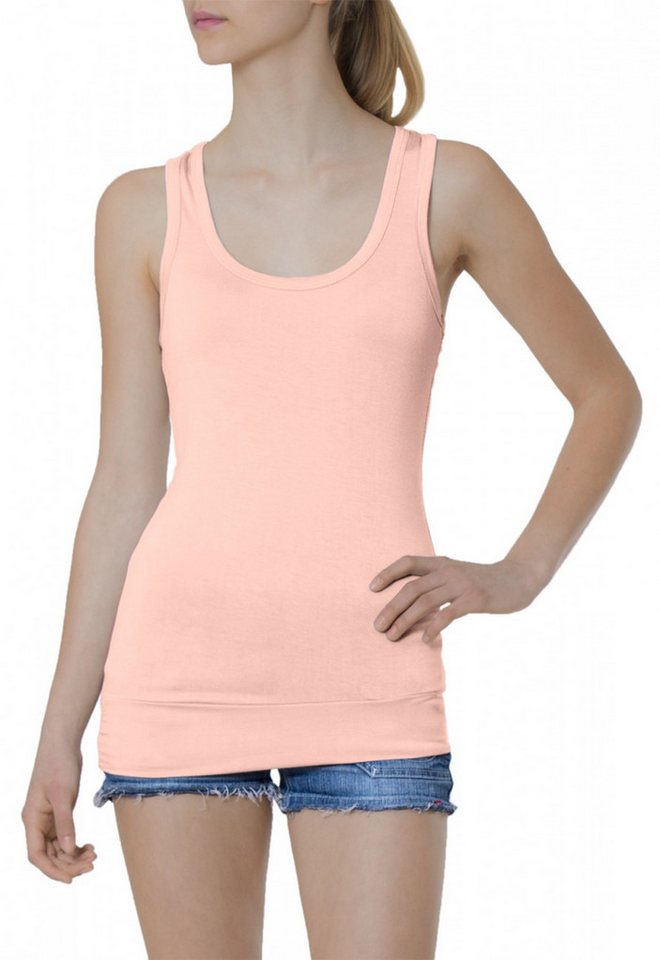 Caspar Longshirt SRT006 Damen klassisch elegantes Basic Top LongTop TankTop von Caspar