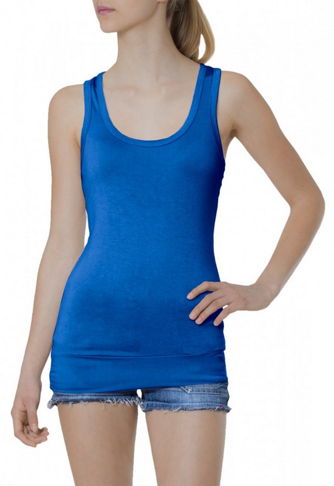 Caspar Longshirt SRT006 Damen klassisch elegantes Basic Top LongTop TankTop von Caspar