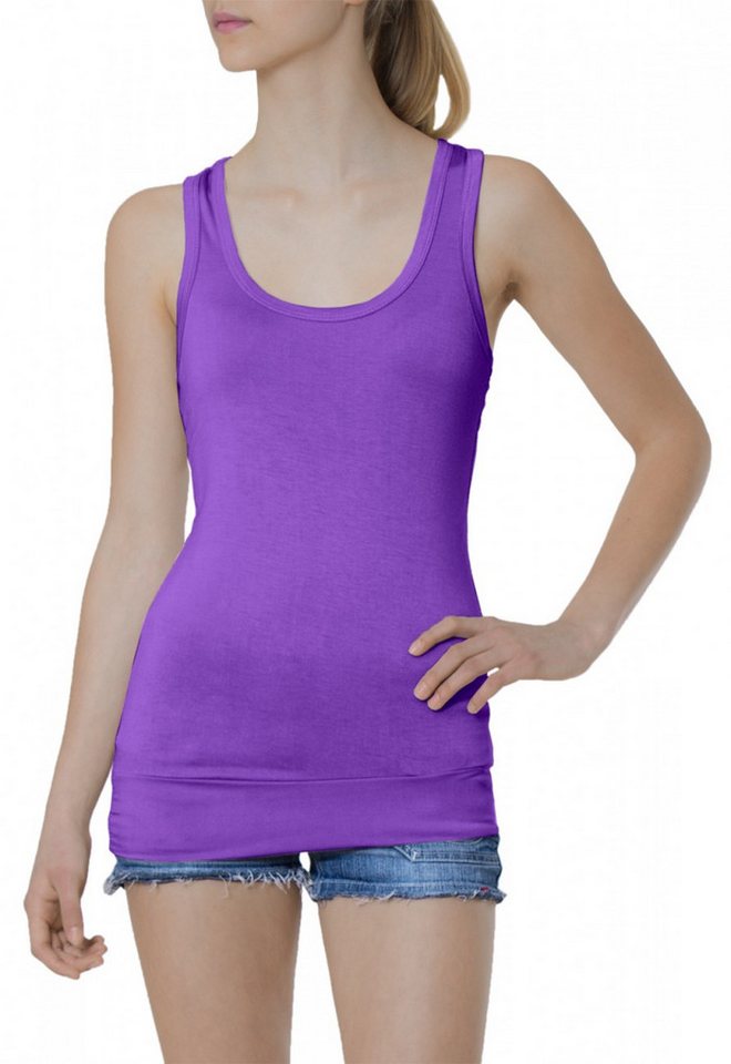 Caspar Longshirt SRT006 Damen klassisch elegantes Basic Top LongTop TankTop von Caspar