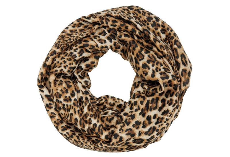 Caspar Loop Leichter Damen Schal weiches Halstuch Leo Muster Animal Print - SC546, samtig weich aus hochwertigem Material für ein angenemes Tragegefühl von Caspar