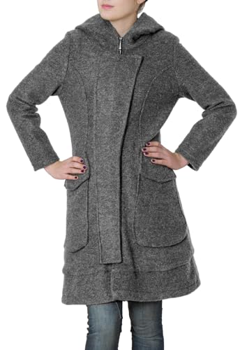 Caspar MTL011 Damen Mantel mit Wollanteil, Farbe:grau, Größe:XL von Caspar