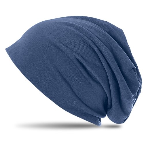 Caspar MU068 Klassische leichte Slouch Beanie Mütze Longbeanie, Farbe:Jeans blau von Caspar