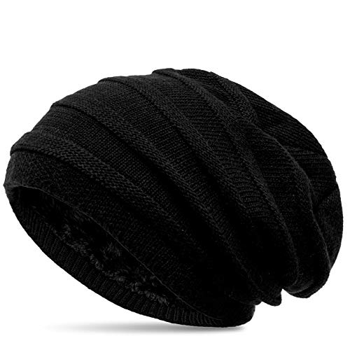 Caspar MU202 warme Strick Beanie Mütze mit Fleece gefüttert, Farbe:schwarz, Größe:One Size Caspar MU202 warme Strick Beanie Mütze mit Fleece gefüttert, Farbe:schwarz, Größe:One Size von Caspar