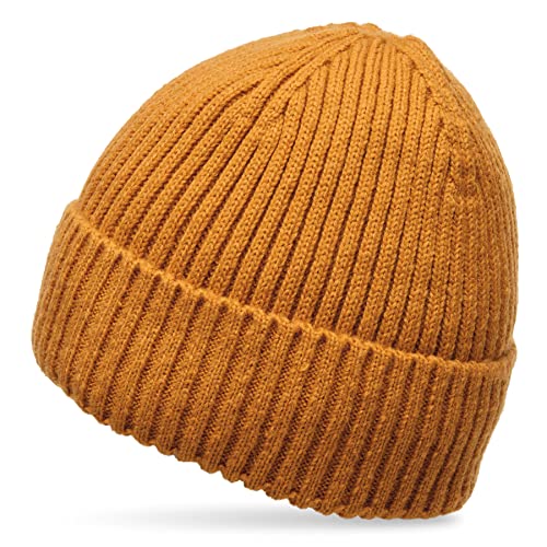 Caspar MU211 klassische Unisex Beanie Mütze Fischermütze, Farbe:curry, Größe:Einheitlich von Caspar