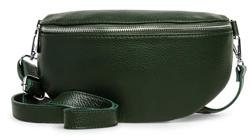 Caspar Mittelgroße Leder Bauchtasche Cross Body Damen Gürteltasche mit verstellbarem Gurt - CLASSIC LINE - Modell No.799 - Made in Italy von Caspar