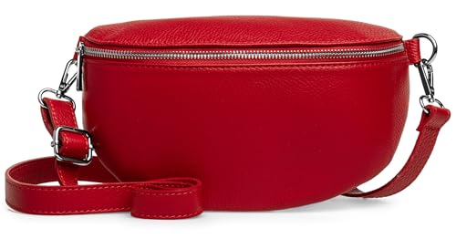 Caspar Mittelgroße Leder Bauchtasche Cross Body Damen Gürteltasche mit verstellbarem Gurt - Classic LINE - Modell No.799 - Made in Italy, Farbe:rot, Größe:One Size Caspar Mittelgroße Leder Bauchtasche Cross Body Damen Gürteltasche mit verstellbarem Gurt - Classic LINE - Modell No.799 - Made in Italy, Farbe:rot, Größe:One Size von Caspar