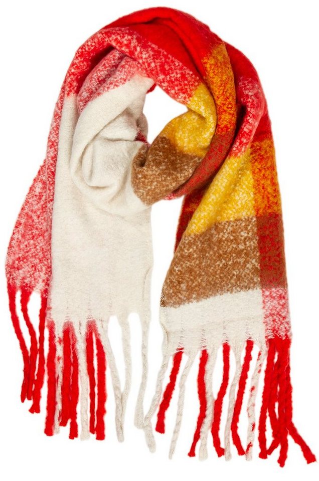 Caspar Modeschal Caspar SC483 Damen XXL Fransen Karo Schal von Caspar