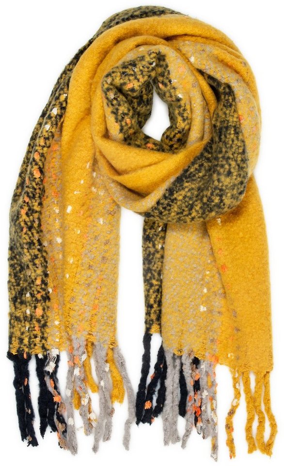 Caspar Modeschal Caspar SC486 Damen XXL Fransen Streifen Schal von Caspar