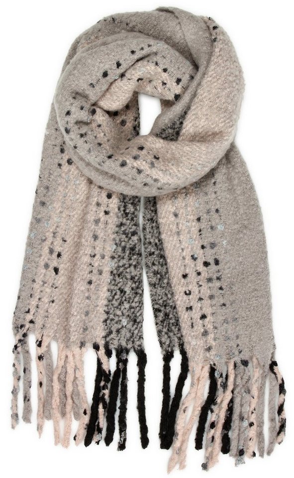 Caspar Modeschal Caspar SC486 Damen XXL Fransen Streifen Schal von Caspar