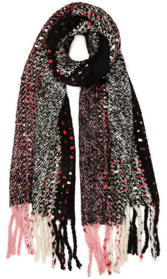 Caspar Modeschal Caspar SC486 Damen XXL Fransen Streifen Schal von Caspar