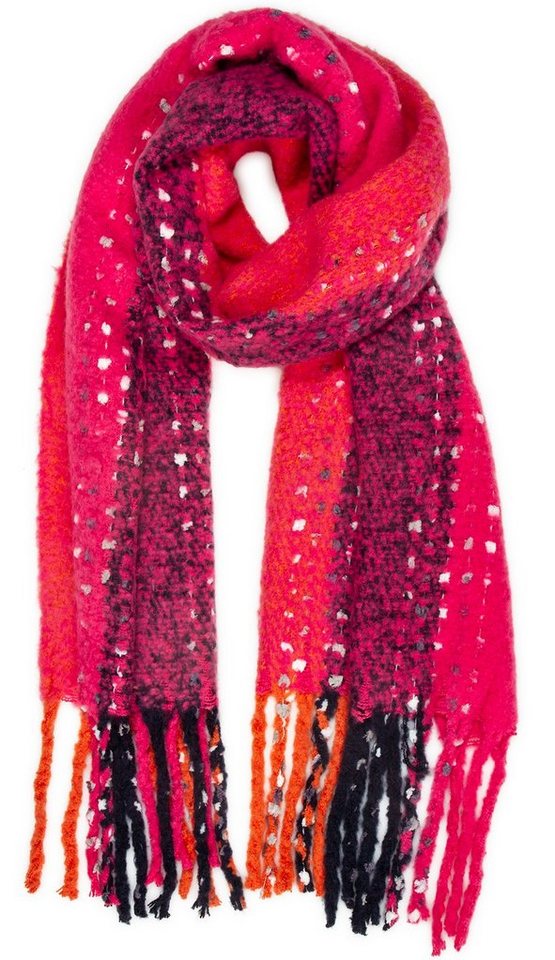 Caspar Modeschal Caspar SC486 Damen XXL Fransen Streifen Schal von Caspar