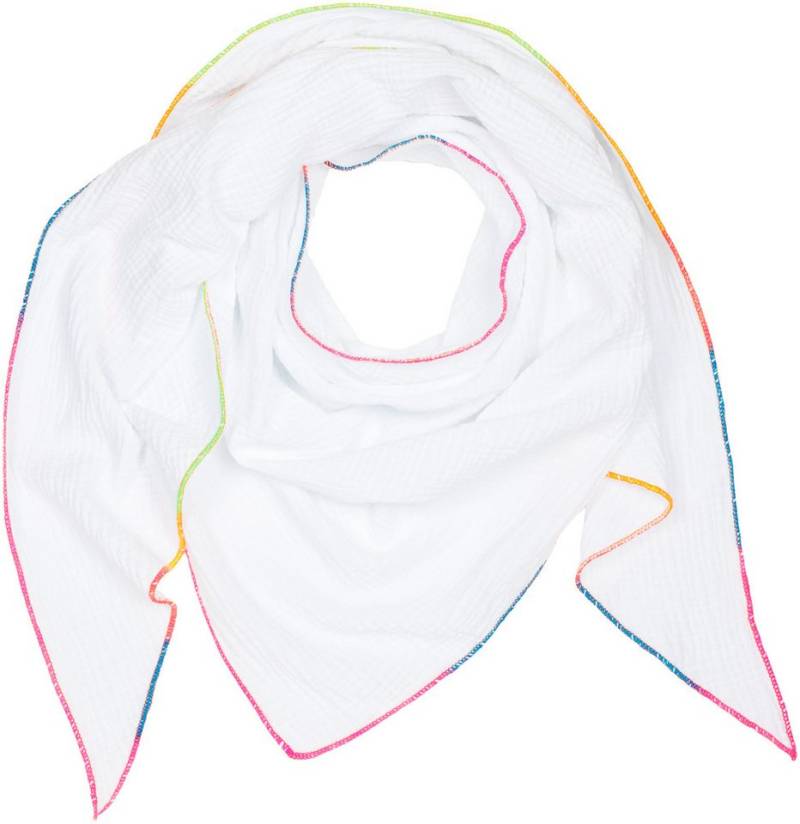 Caspar Modeschal Damen Dreieckstuch Musselin Schal XXL Baumwolle Neon Overlook - SC545, Ideal für die Übergangszeit - Premium Qualität - Made in Italy von Caspar