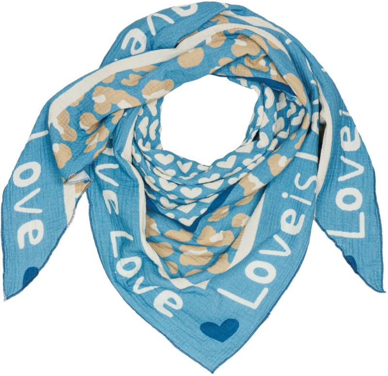 Caspar Modeschal Damen Dreieckstuch Musselin Schal XXL aus Baumwolle Leo Print - SC544, Ideal für die Übergangszeit - Premium Qualität - Made in Italy von Caspar