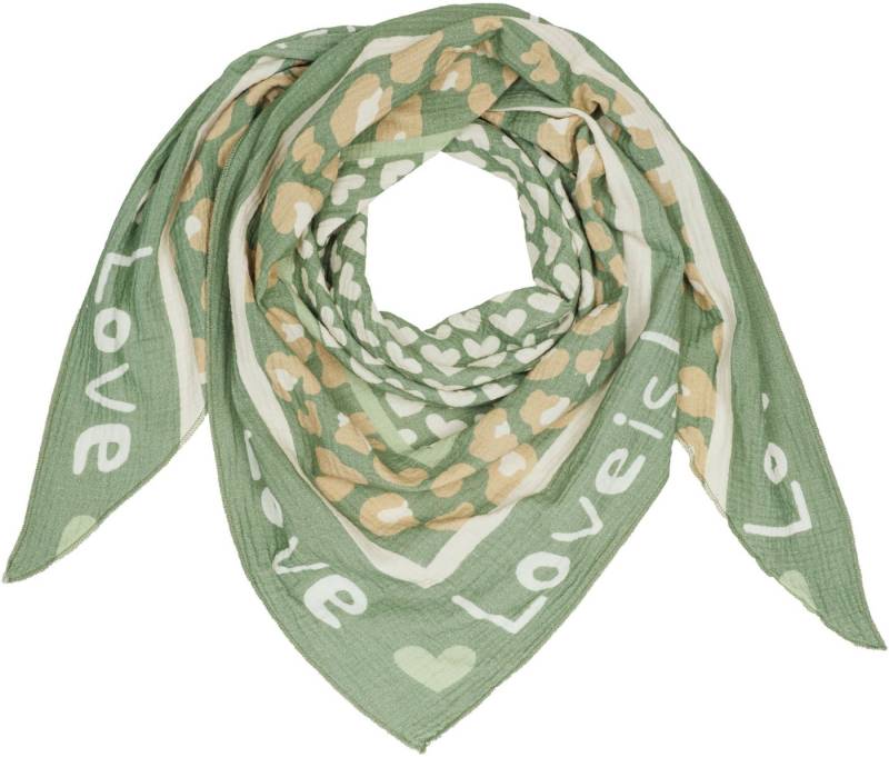 Caspar Modeschal Damen Dreieckstuch Musselin Schal XXL aus Baumwolle Leo Print - SC544, Ideal für die Übergangszeit - Premium Qualität - Made in Italy von Caspar