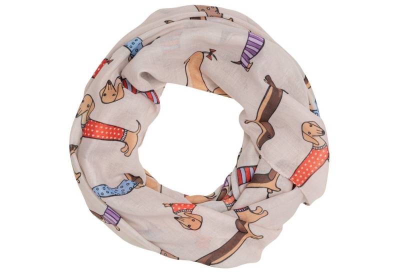 Caspar Modeschal Leichter Damen Schal Halstuch mit Dackel Hundemotiv - SC555, ideal für die Übergangszeit von Caspar