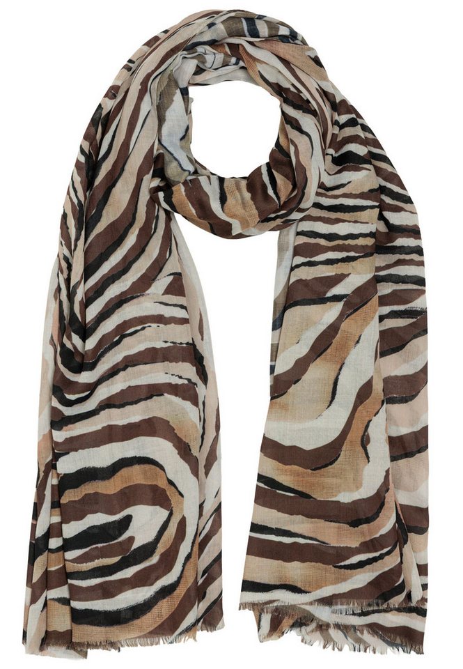 Caspar Modeschal Luftig warmer Damen Schal Halstuch mit Zebra Motiv - SC554, Ideal für die Übergangszeit von Caspar