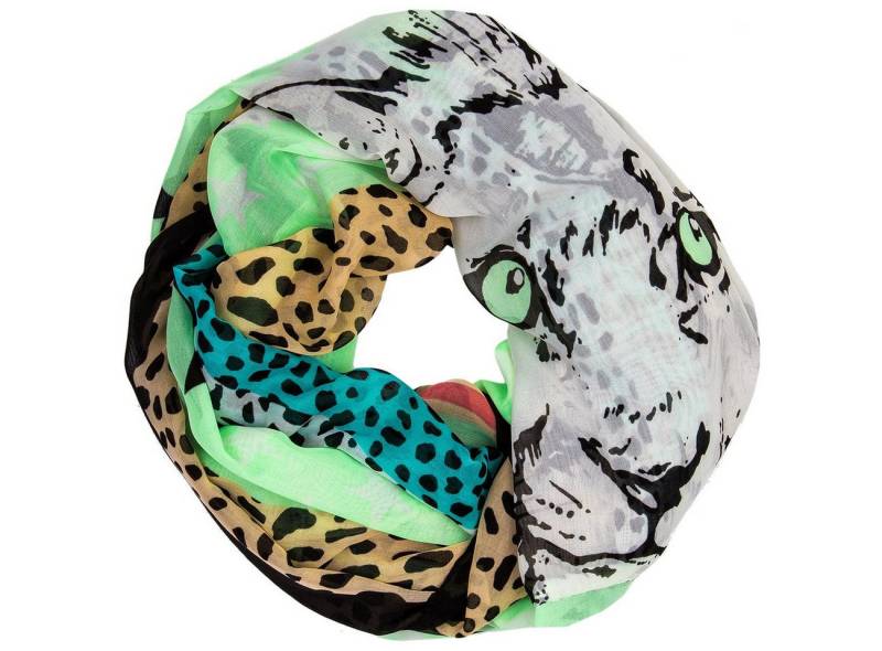 Caspar Loop SC322 Damen Loop mit Sternen und Löwen Print von Caspar