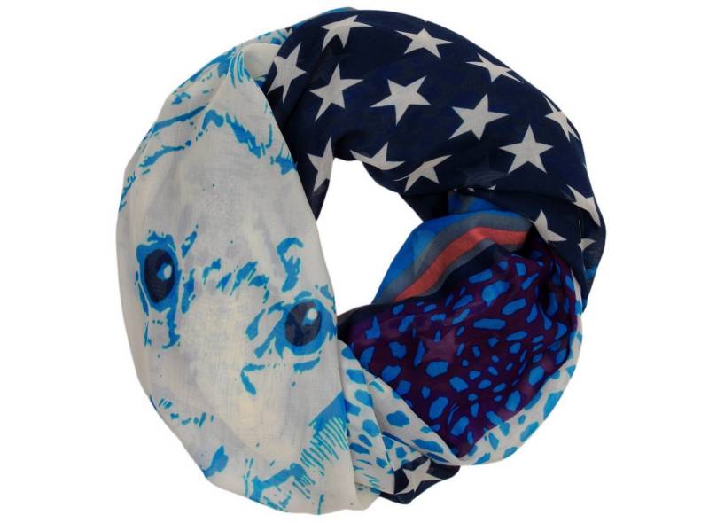 Caspar Loop SC322 Damen Loop mit Sternen und Löwen Print von Caspar