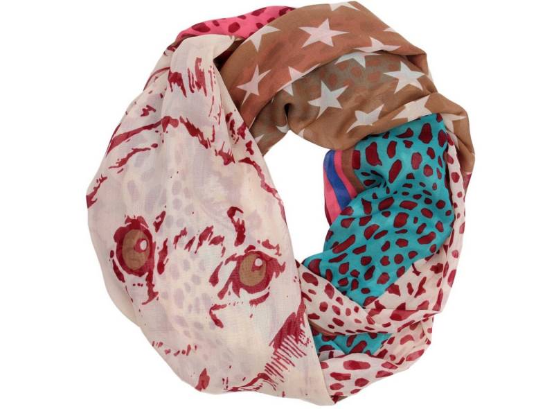 Caspar Loop SC322 Damen Loop mit Sternen und Löwen Print von Caspar