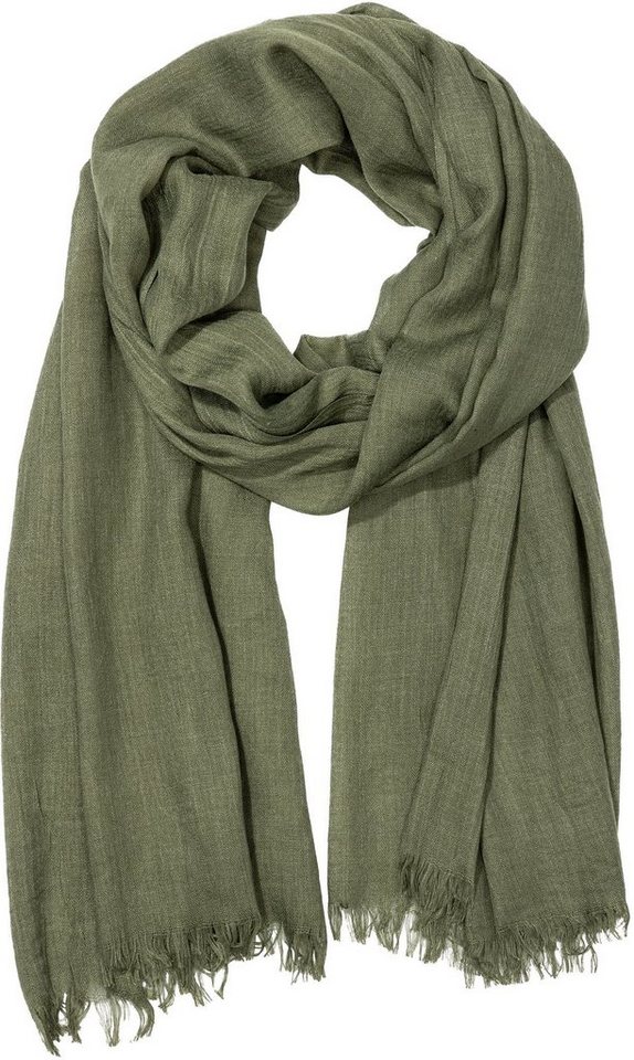 Caspar Modeschal SC514 Damen XL Vintage Schal mit kleinen Fransen von Caspar