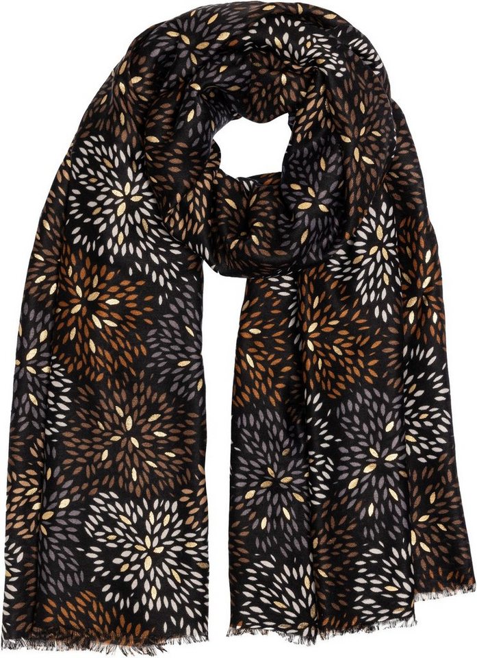 Caspar Modeschal SC517 Damen Schal mit stylish floralem Print und goldenen Akzenten von Caspar