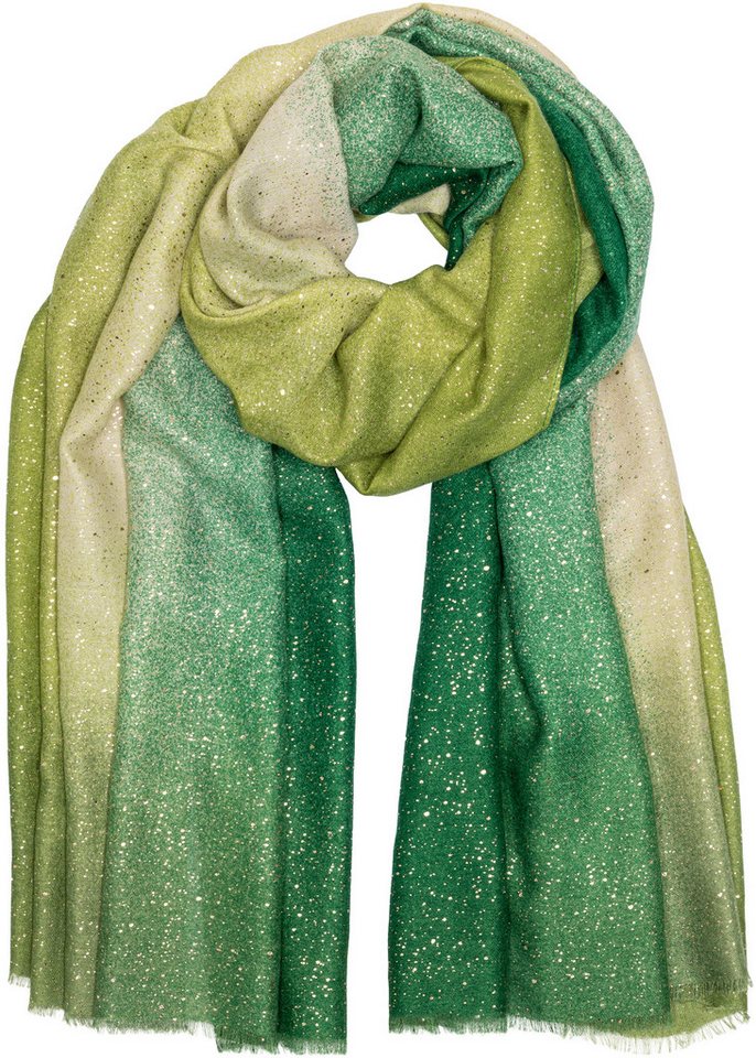 Caspar Modeschal SC519 Damen Schal mit Farbverlauf Print und goldenen Akzentpunkten Caspar Modeschal SC519 Damen Schal mit Farbverlauf Print und goldenen Akzentpunkten von Caspar