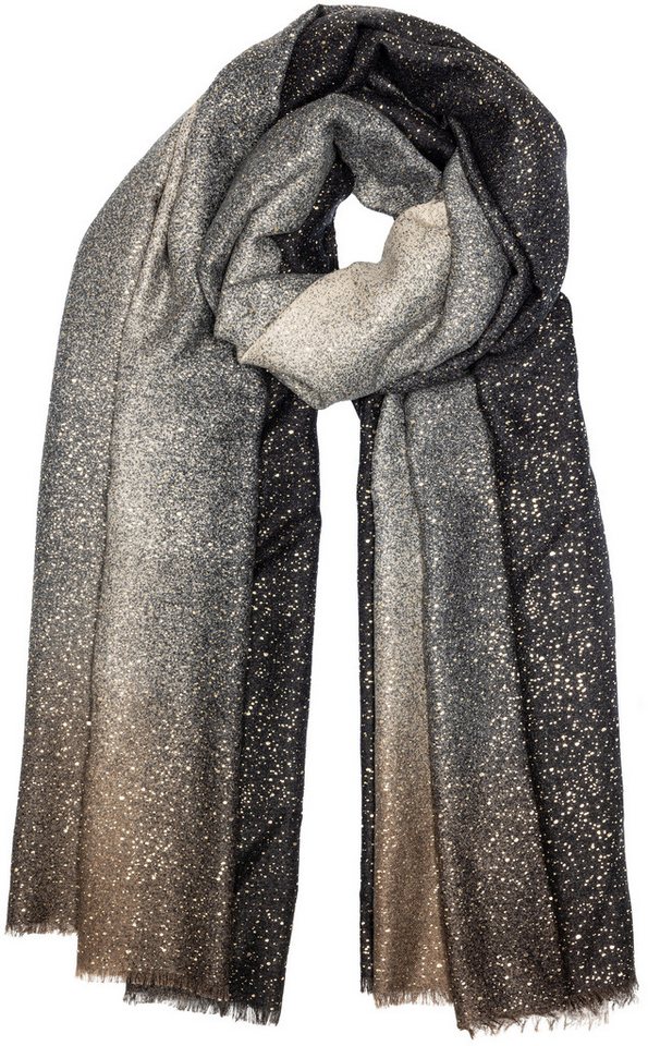 Caspar Modeschal SC519 Damen Schal mit Farbverlauf Print und goldenen Akzentpunkten von Caspar