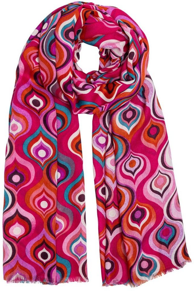 Caspar Modeschal SC520 Damen Schal mit stylishem 60er Retro Print von Caspar