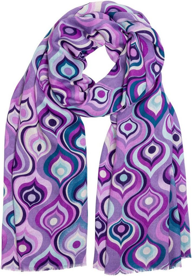 Caspar Modeschal SC520 Damen Schal mit stylishem 60er Retro Print von Caspar