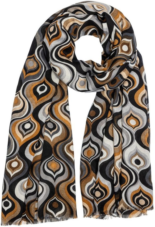 Caspar Modeschal SC520 Damen Schal mit stylishem 60er Retro Print von Caspar