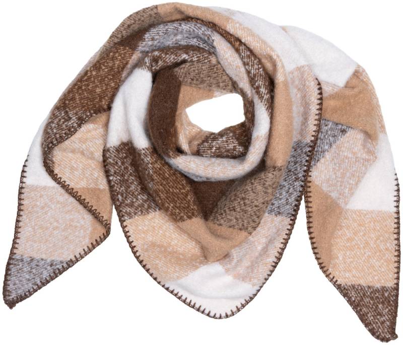 Caspar Modeschal SC526 Damen XXL Schal Dreieckstuch mit gewebtem Block Muster von Caspar