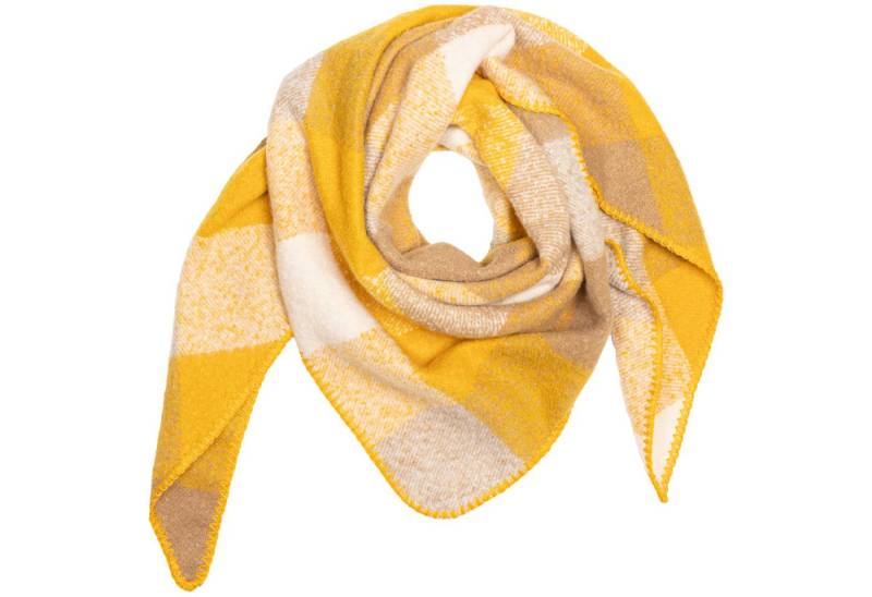 Caspar Modeschal SC526 Damen XXL Schal Dreieckstuch mit gewebtem Block Muster von Caspar