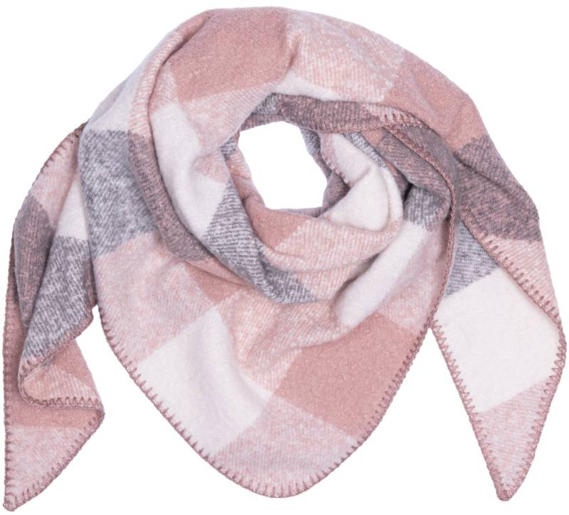 Caspar Modeschal SC526 Damen XXL Schal Dreieckstuch mit gewebtem Block Muster von Caspar