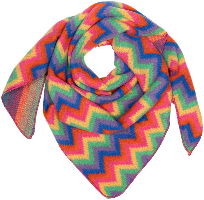 Caspar Modeschal SC527 XL warmes Dreickstuch mit Zick-Zack Muster von Caspar