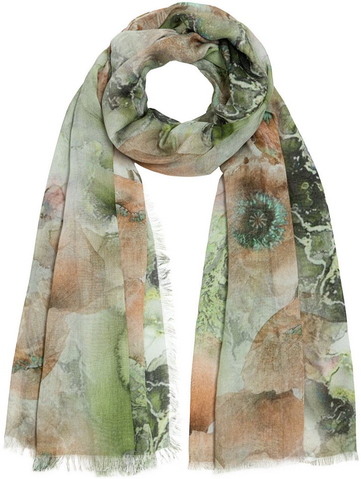 Caspar Modeschal SC532 Damen Sommer Schal aus weichem Modal floralem Muster von Caspar