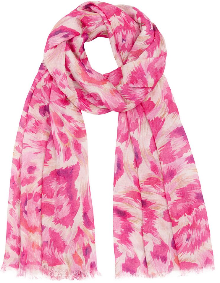 Caspar Modeschal SC533 Damen Sommer Schal aus weichem Modal Animal Print, Leo Muster von Caspar