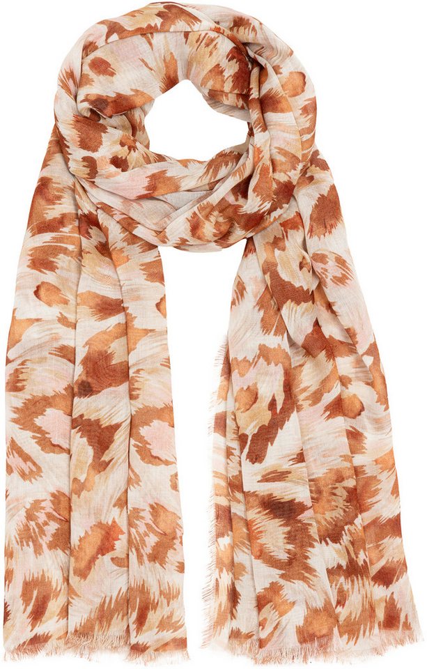 Caspar Modeschal SC533 Damen Sommer Schal aus weichem Modal Animal Print, Leo Muster von Caspar