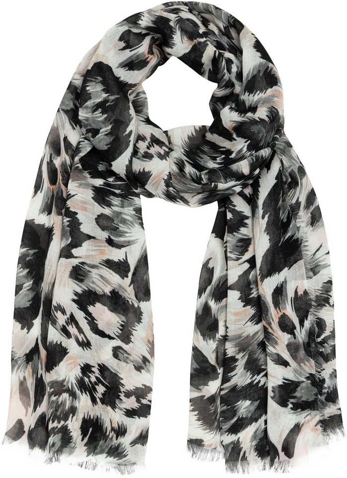 Caspar Modeschal SC533 Damen Sommer Schal aus weichem Modal Animal Print, Leo Muster von Caspar