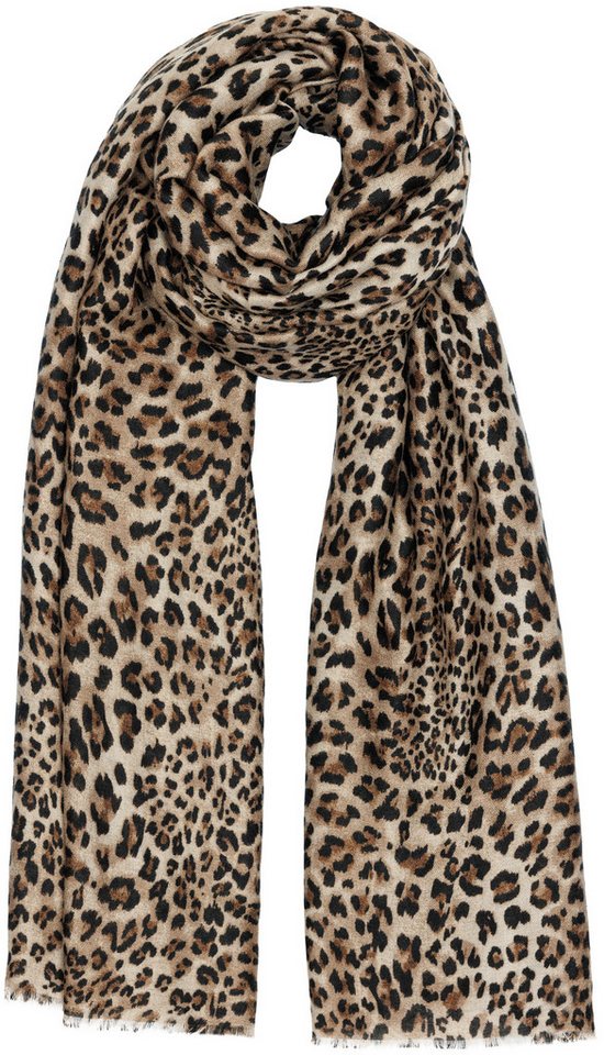 Caspar Modeschal SC542 Leichtes Halstuch mit exotischem Leo Muster Animal Print, ideal für Frühlingstage und laue Abende von Caspar
