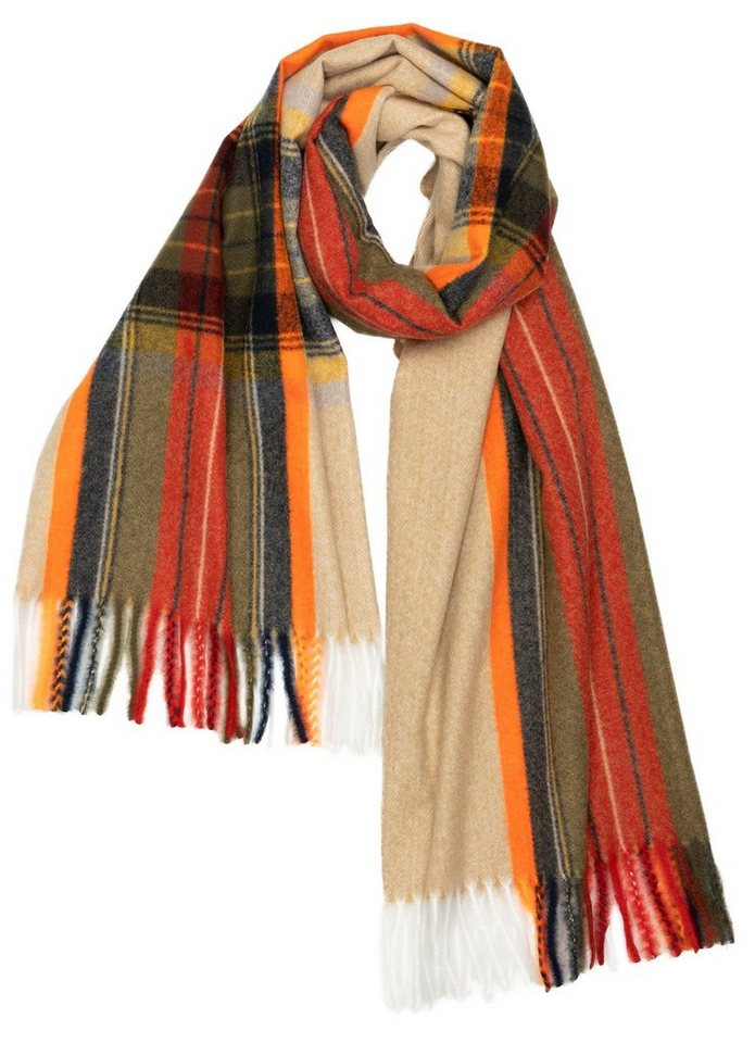 Caspar Modeschal SC513 Damen XXL Fransen Tartan Plaid Winter Schal von Caspar