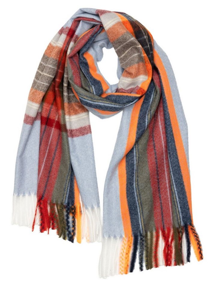 Caspar Modeschal SC513 Damen XXL Fransen Tartan Plaid Winter Schal von Caspar